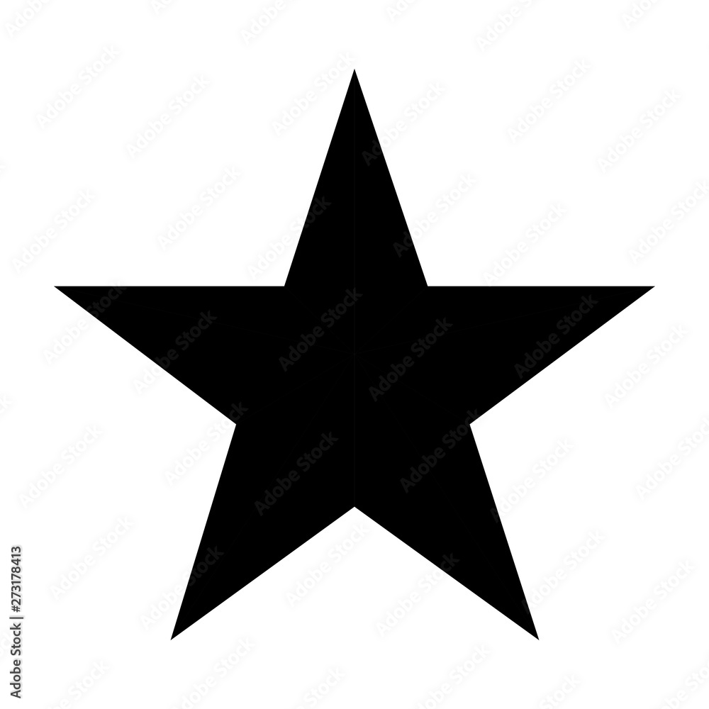 black five points star on white background - obrazy, fototapety, plakaty 