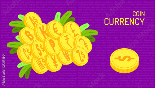 the coin currency. beautiful color purple background. vector illustration eps10