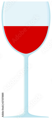 Glass of red wine icon. Cartoon vector illustration.