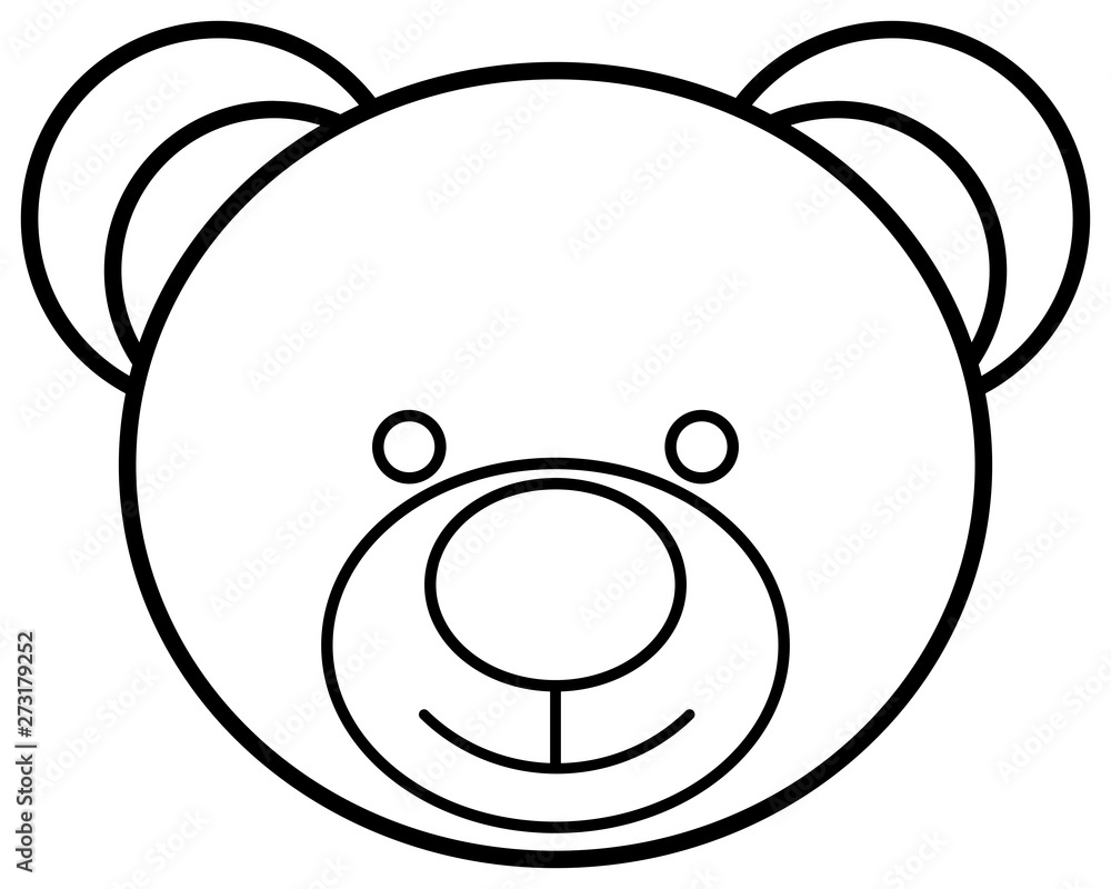 Fototapeta premium Teddy bear head outline icon. Vector illustration.