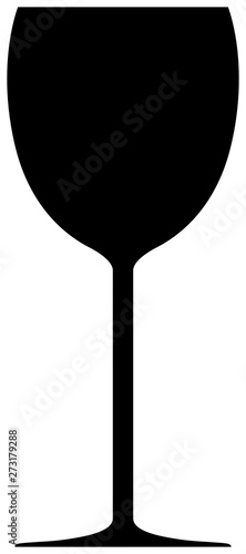 Wine glass silhouette. Vector freight symbol.