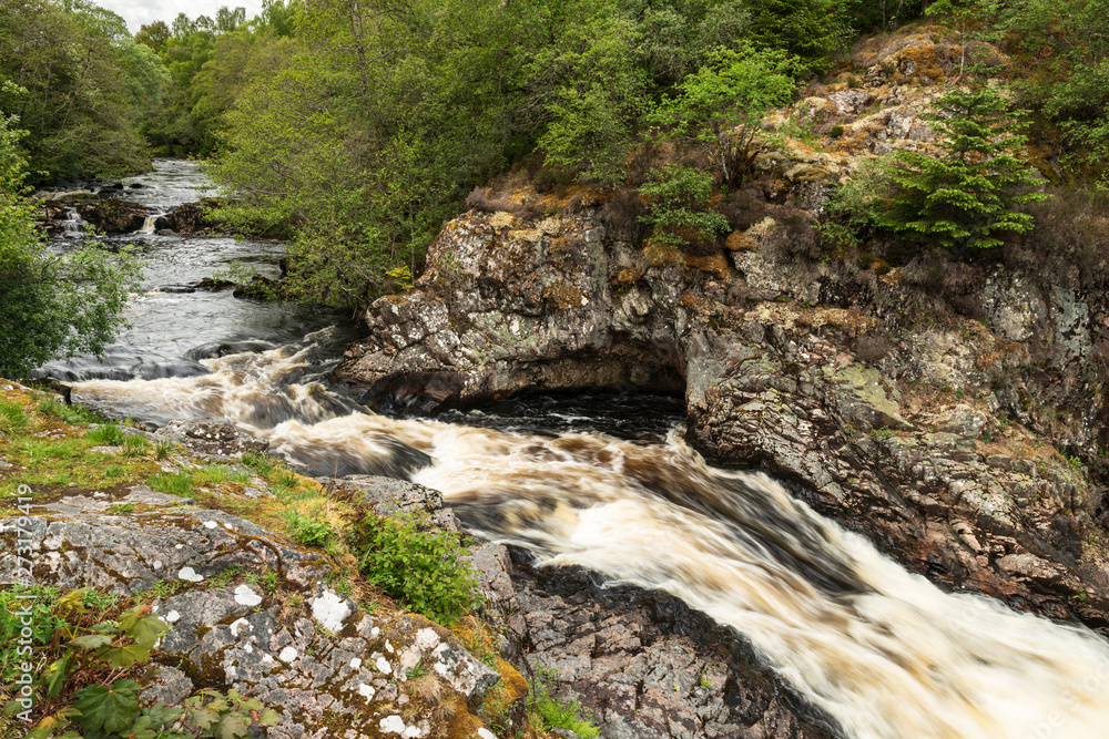 The Falls of Shin near the Sutherland town of Lairgs, Scotland.