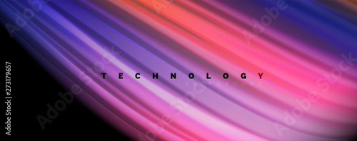 Modern rainbow liquid color flow colorful poster. Wave Liquid shape in black color background. Abstract composition