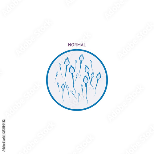 Normal spermatozoids morphology analysis icon flat vector illustration isolated.