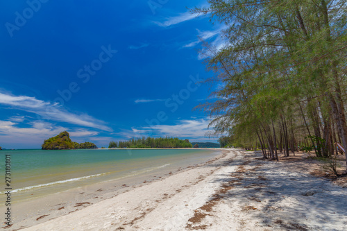 Fototapeta Naklejka Na Ścianę i Meble -  Beautiful sandy beaches and pine tree views at Paradise Islandin krabi Thailand