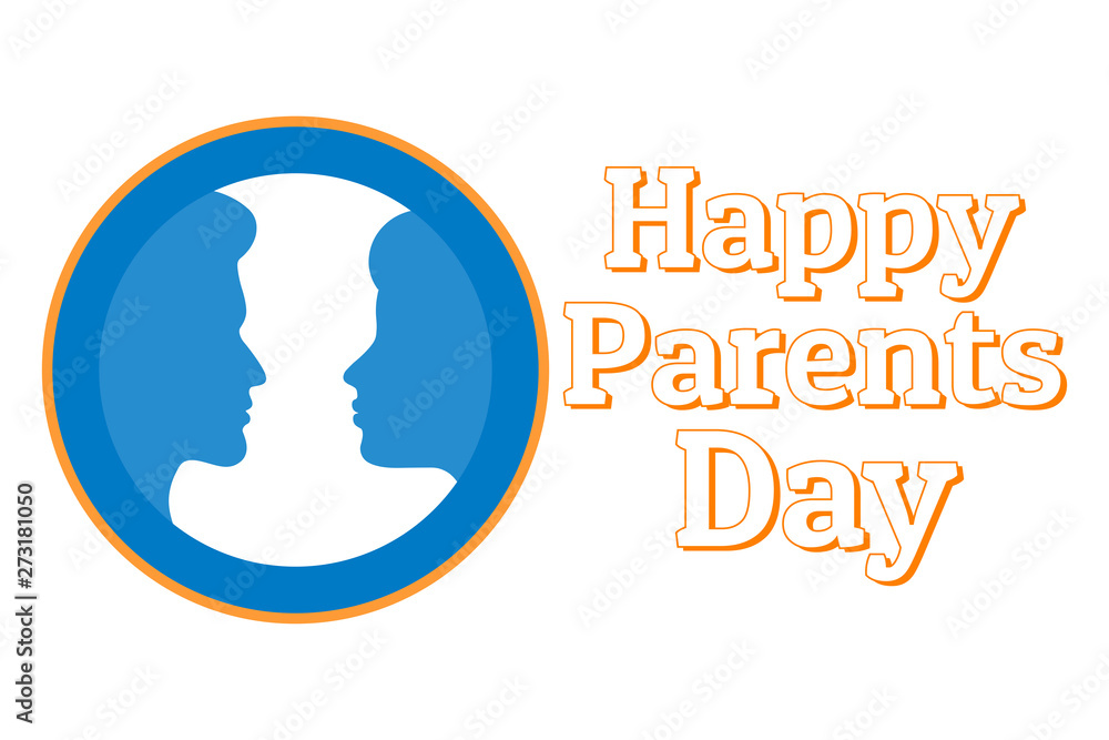 Parents Day - Holiday that celebrated on the Fourth Sunday in July in USA. Festive background with male and female silhouettes in circle for banner, card, poster, template. Greeting inscription. Parents Day - Holiday that celebrated on the Fourth Sunday in July in USA. Festive background with male and female silhouettes in circle for banner, card, poster, template. Greeting inscription.