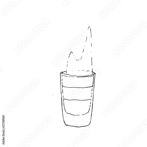 Flaming B-52 Shot monochrome vector sketch illustration