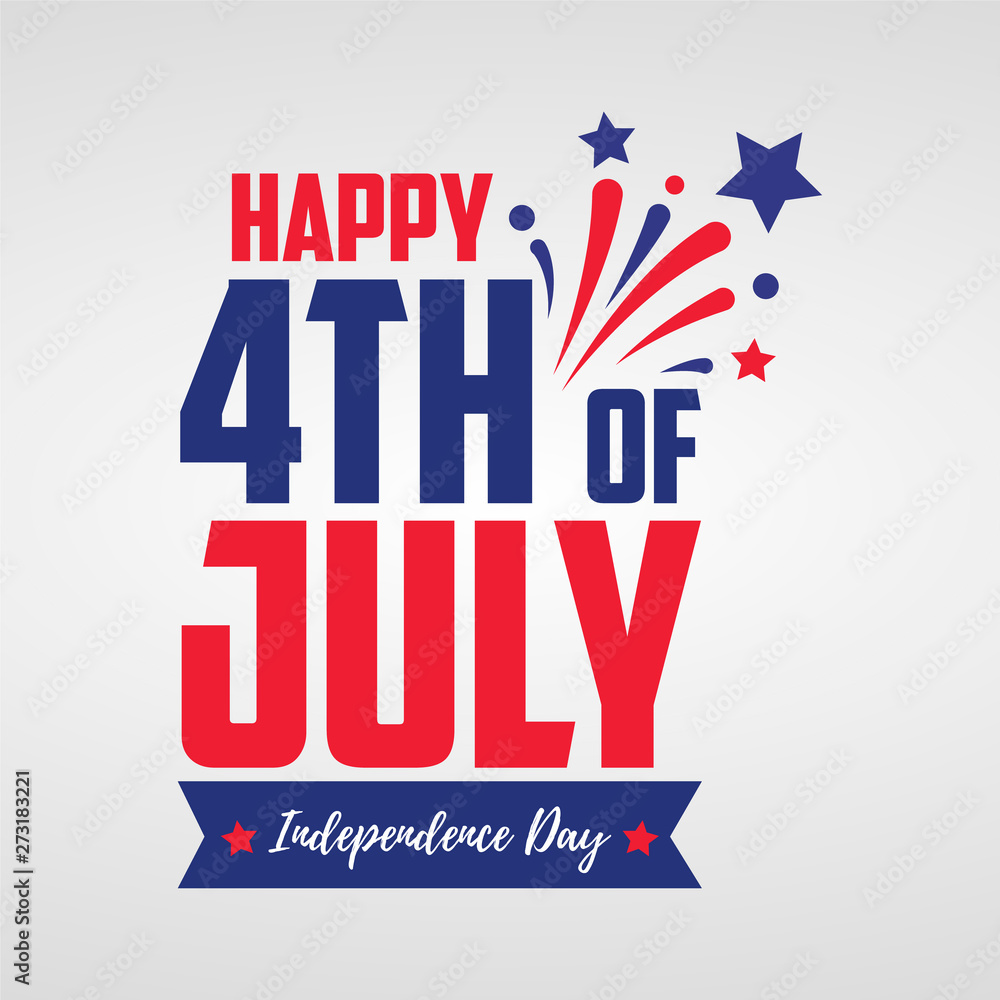 Happy 4th July. With United States flag colors, symbols, and fireworks. Independence day. Ready to use in flyers, posters, social media and decorations. Happy 4th July. With United States flag colors, symbols, and fireworks. Independence day. Ready to use in flyers, posters, social media and decorations.