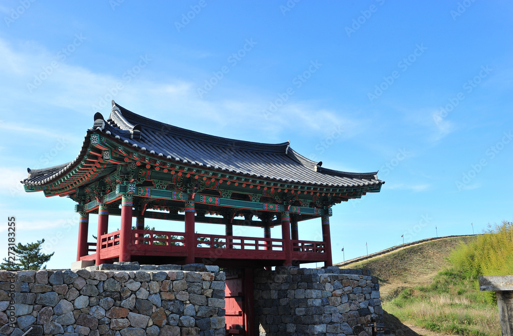 Korean historic site No.386, Janggieupseong of Goryeo Dynasty, located in the Janggi-myeon, Pohang, Gyeongsangbuk-do, South Korea. It was filmed on June 13, 2019.