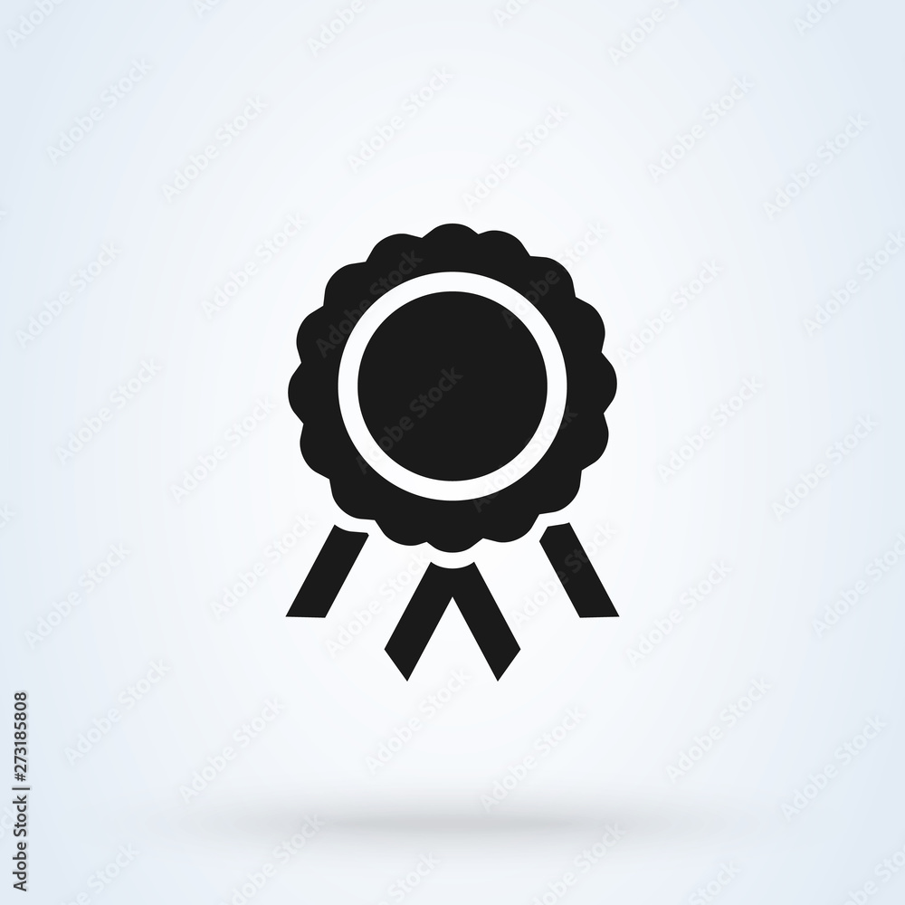 Certification seal ribbon, Simple modern icon design illustration. Certification seal ribbon, Simple modern icon design illustration.