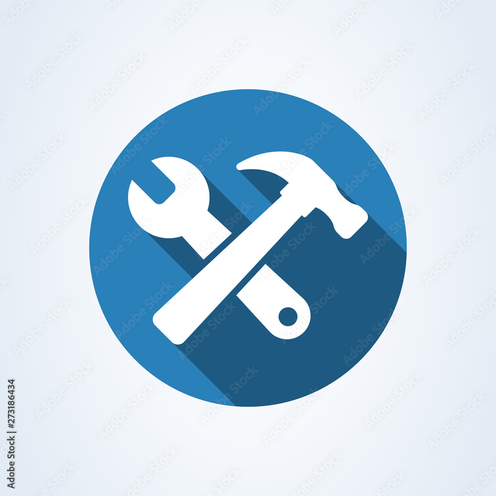 crossed wrench and hammer. Simple modern icon design illustration crossed wrench and hammer. Simple modern icon design illustration