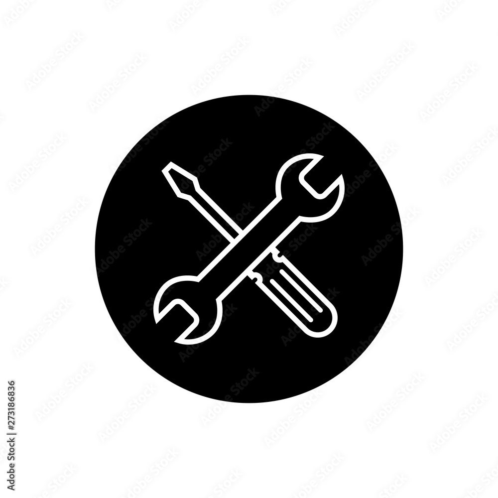 Repair icon. Wrench and screwdriver icon. Settings icon isolated Repair icon. Wrench and screwdriver icon. Settings icon isolated