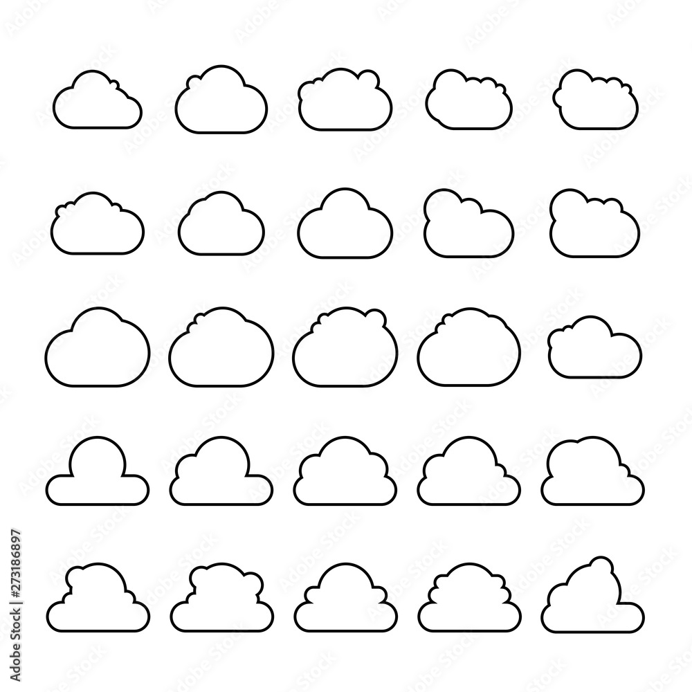 Obraz premium cloud scapes and cloud bubble icons