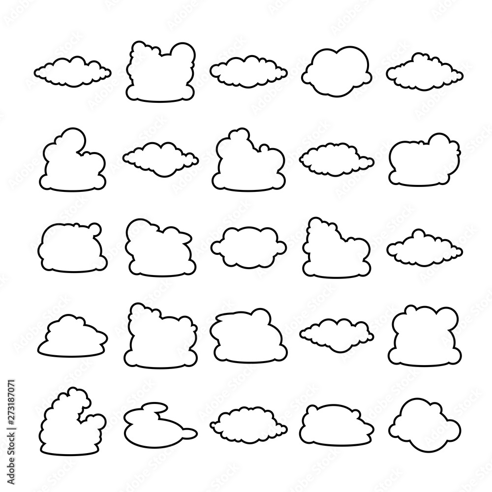 cloud scapes and cloud bubble icons