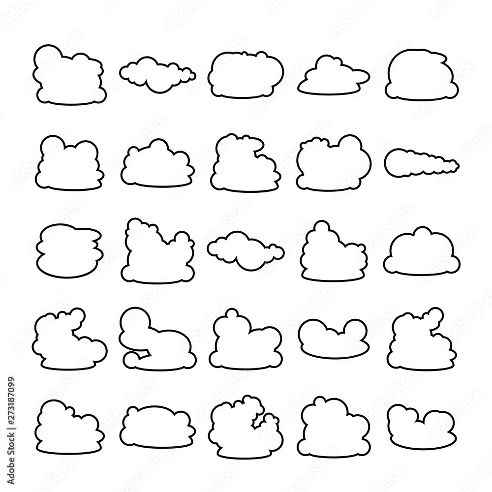 cloud scapes and cloud bubble icons cloud scapes and cloud bubble icons