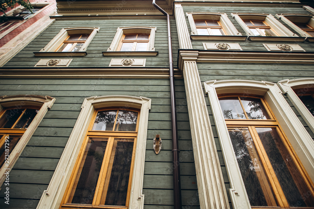 Major Buildings Riga Old architecture of buildings. Famous medieval buildings in old Riga ...