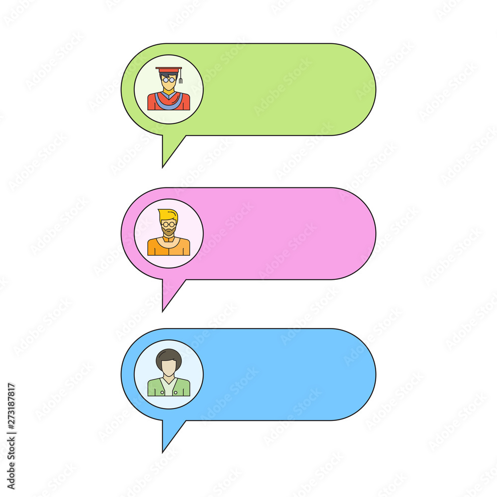 Fototapeta premium chat dialog with people avatar set