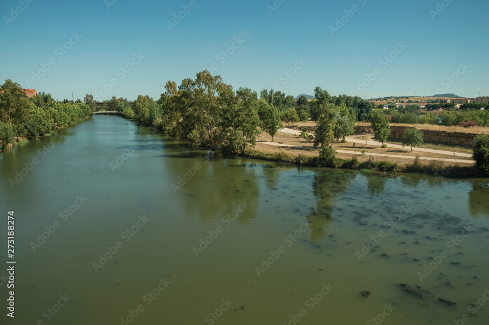 Guadiana River seen from the Puente Romano at Merida