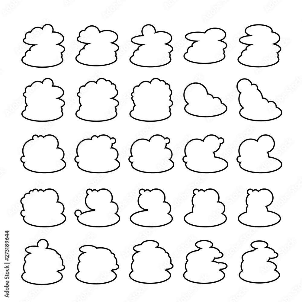 Fototapeta premium cloud bubble line icons