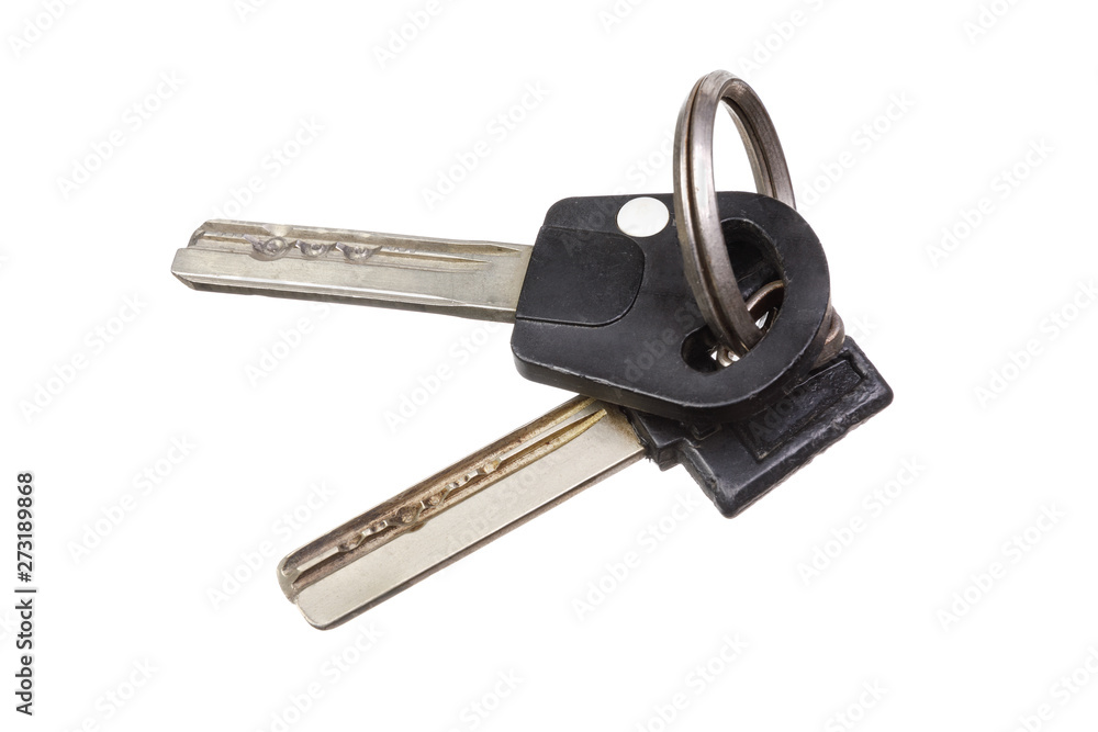 Two old broken keys on keyring Two old broken keys on keyring