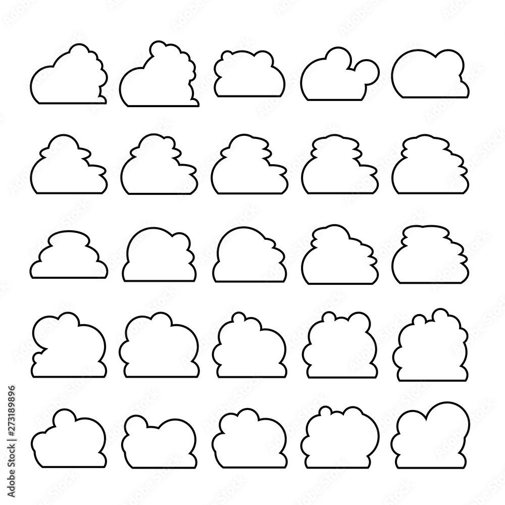 cloud bubble line icons cloud bubble line icons