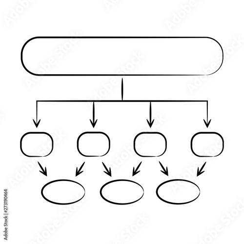 hand drawn or sketch business chart diagram for presentation template