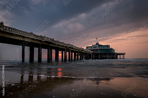 Sunset by the Pier of Blankenberge, Belgium © krist