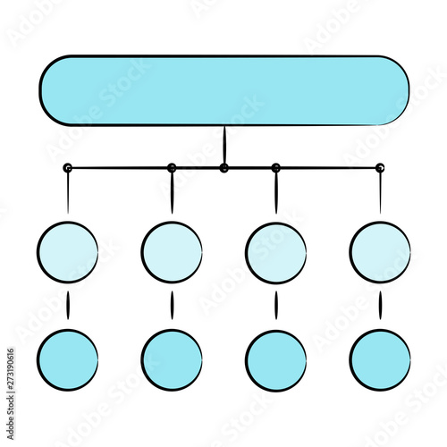 blue hand drawn process business chart diagram for presentation template