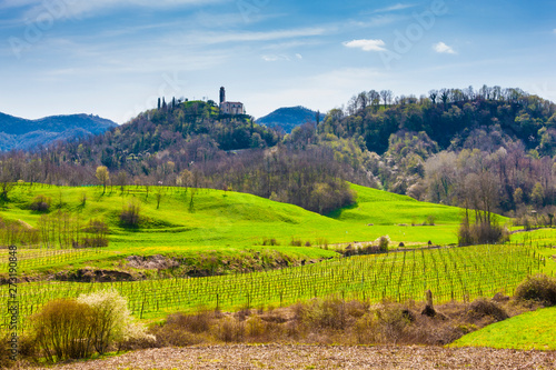 Monfumo hills in Italy