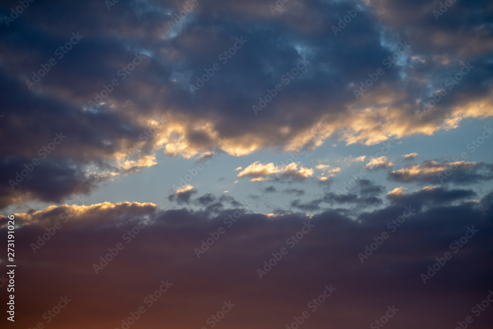 evening sky with beautiful clouds