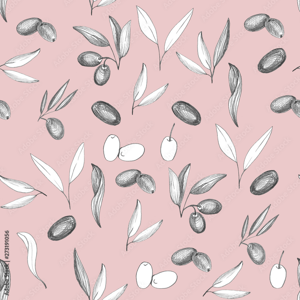 Olives seamless pattern Olives seamless pattern