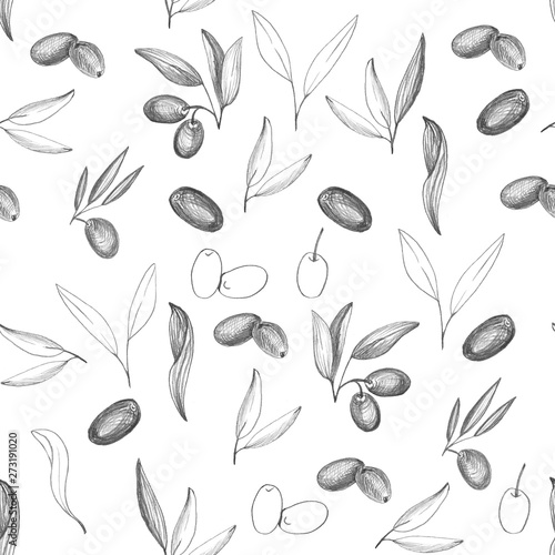 Olives seamless pattern