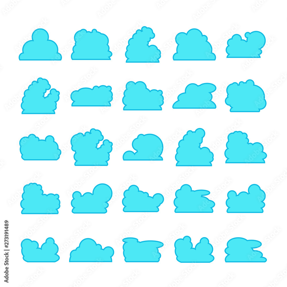 blue cloud shape collection vector blue cloud shape collection vector