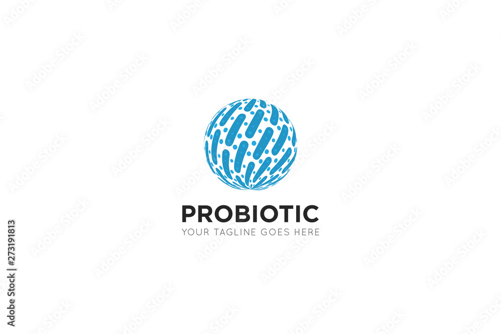 probiotic logo and icon vector illustration design template