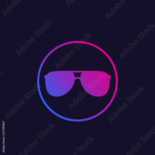 sunglasses vector icon, ultraviolet