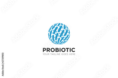 probiotic logo and icon vector illustration design template