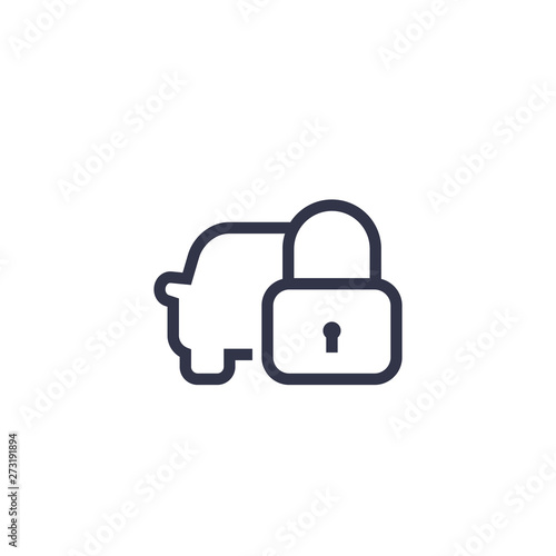 car lock line icon