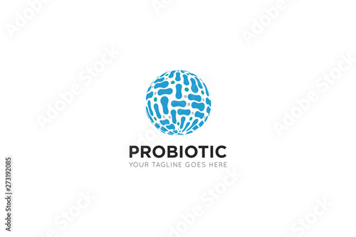 probiotic logo and icon vector illustration design template