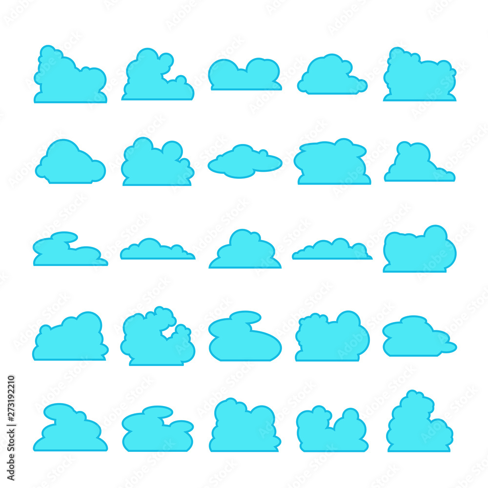 blue cloud shape collection vector blue cloud shape collection vector