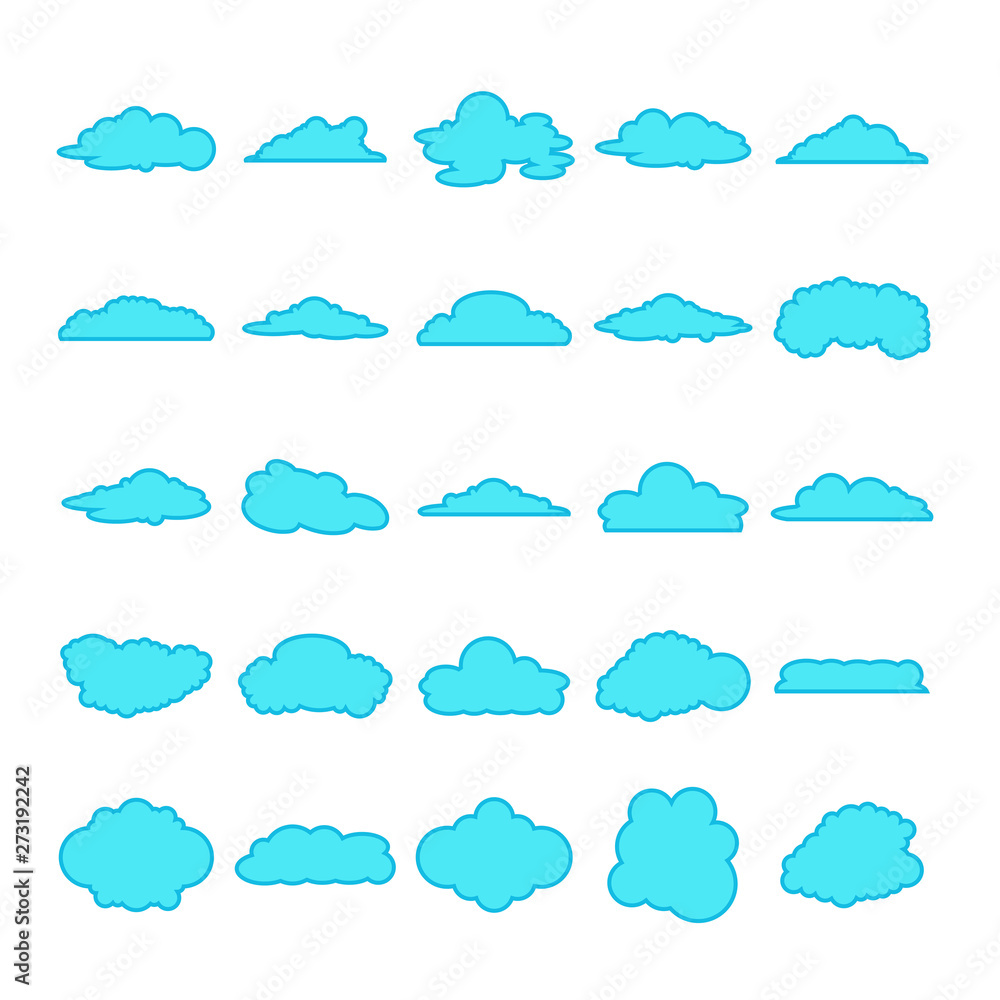 blue cloud shape collection vector blue cloud shape collection vector