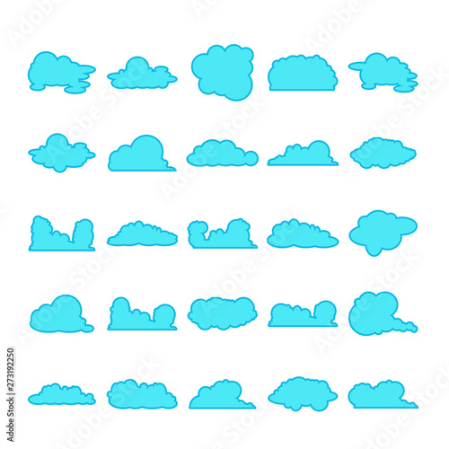 blue cloud shape collection vector