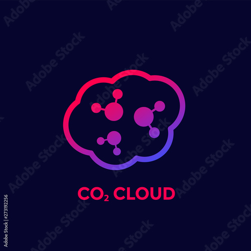 co2 cloud, vector trendy icon