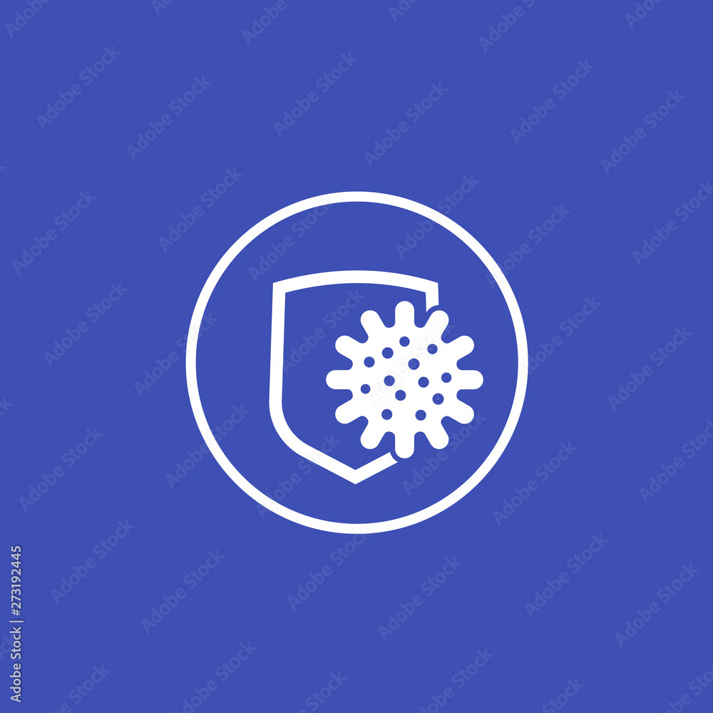 antibacterial protection icon with shield antibacterial protection icon with shield