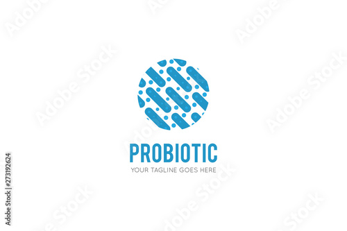 probiotic logo and icon vector illustration design template
