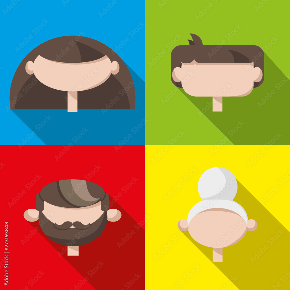 Set of flat avavtars on colourful backgrounds. Set of flat avavtars on colourful backgrounds.