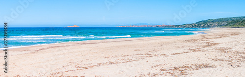 Panoramic landscape of desert beach of Badesi