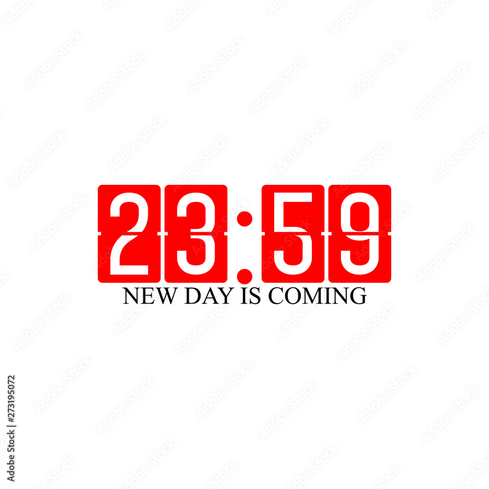 New Day is coming. Flip clock counter isolated on white background. New Day is coming. Flip clock counter isolated on white background.