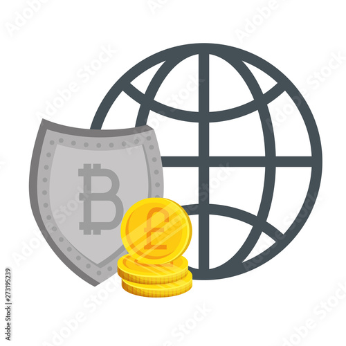 electronic commerce with bitcoin symbol vector illustrator