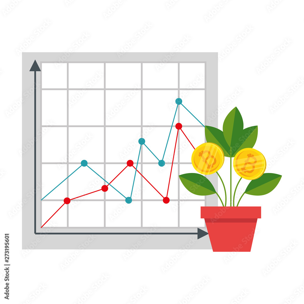 house plant with bitcoin money vector illustrator house plant with bitcoin money vector illustrator