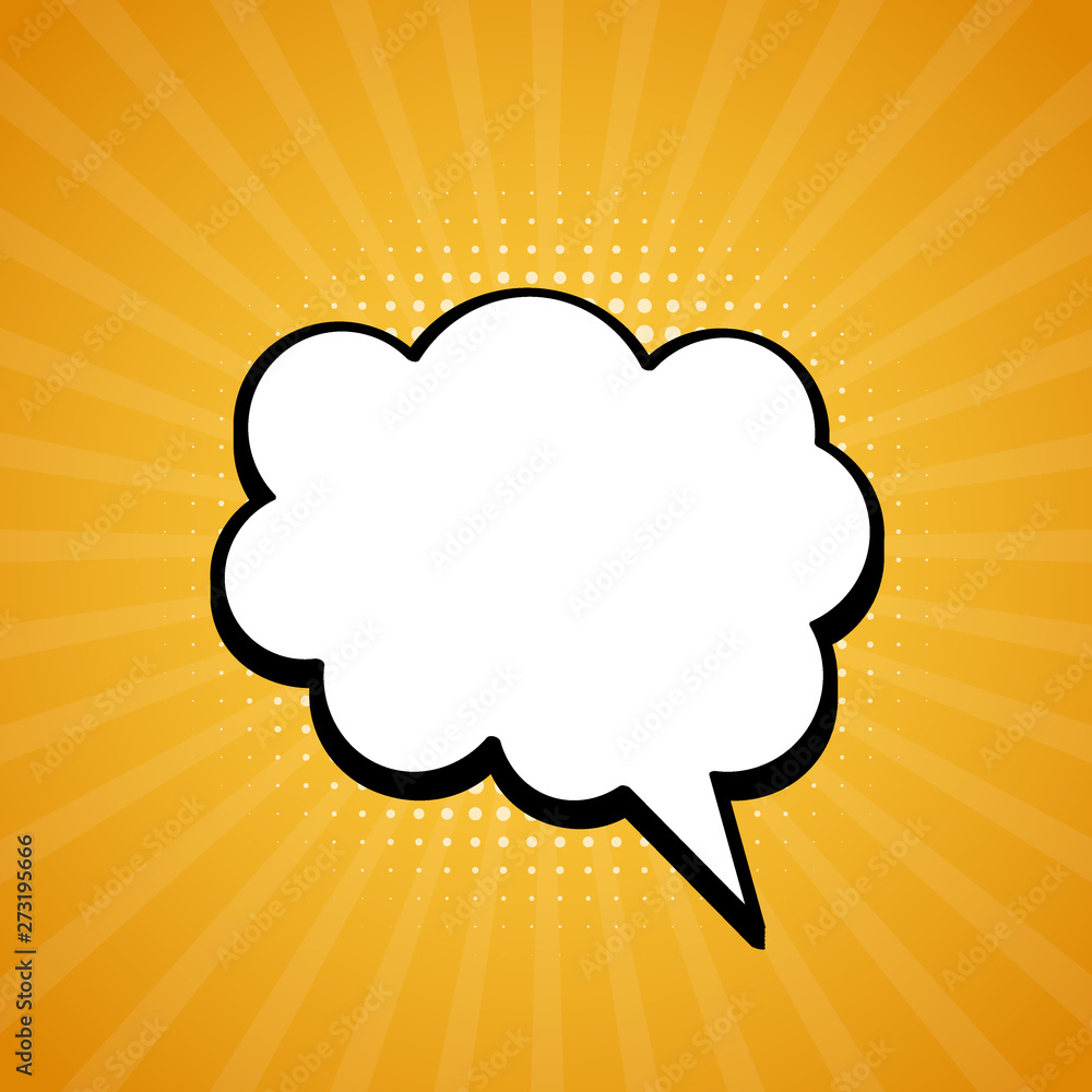 Comic speech bubble. Retro burst background in pop style. Vector stock illustration. Comic speech bubble. Retro burst background in pop style. Vector stock illustration.